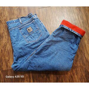 Vintage Berne Denim Jeans Red Lined Mens 44x32 Relaxed Fit Durable